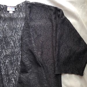 Lularoe Noir Collection Black Lace Shirley Kimono